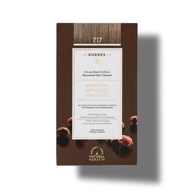Vopsea de par Argan Oil 7.17, 50ml, Korres — preț și oferte
