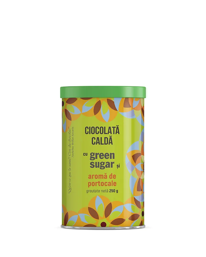 Ciocolata calda cu green sugar si aroma de portocale, 250g, Laboratoarele Remedia — preț și oferte