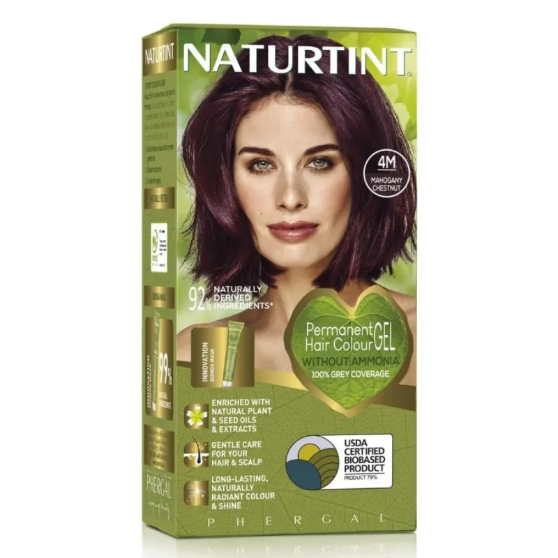 Vopsea de par permanenta 4M Mahogany Chestnut, 170 ml, Naturtint — preț și oferte
