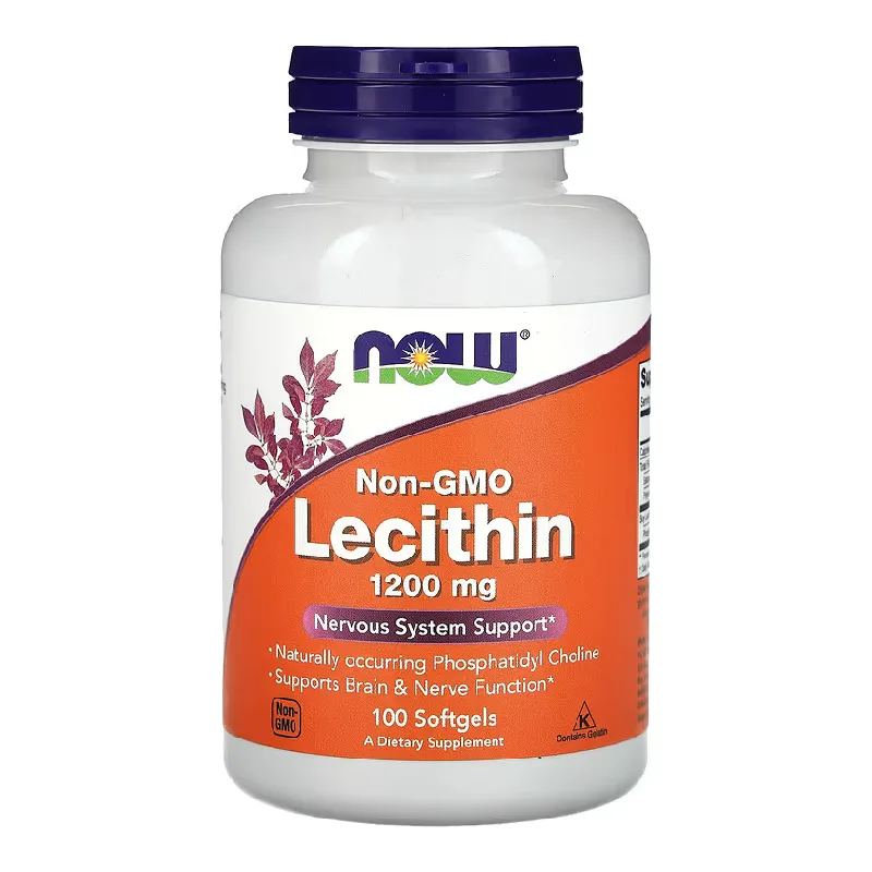 Lecitina din soia, 1200 mg, 100 gelule moi, Now Foods — preț și oferte