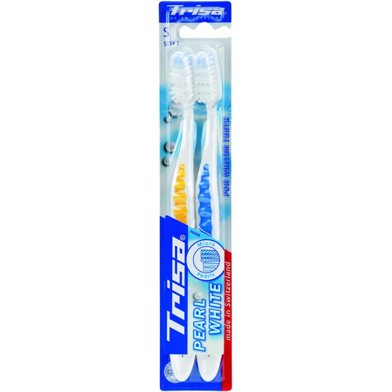Periuta de dinti Pearl White Duo Soft, 2 bucati, Trisa — preț și oferte