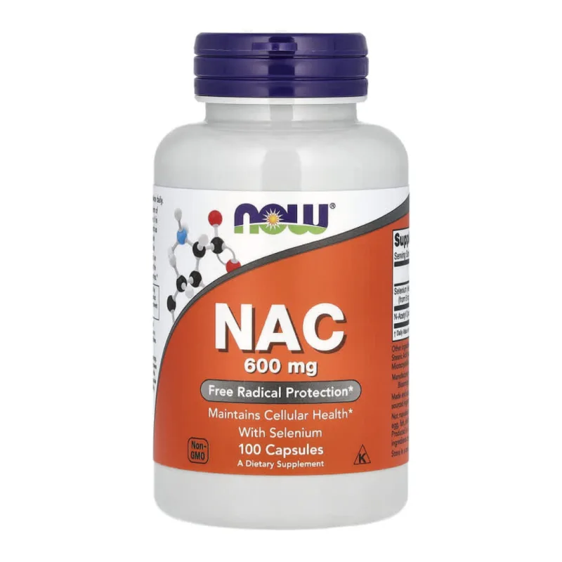 N-Acetyl Cysteine Cu Seleniu, 600 mg, 100 Capsule vegetale, Now Foods — preț și oferte