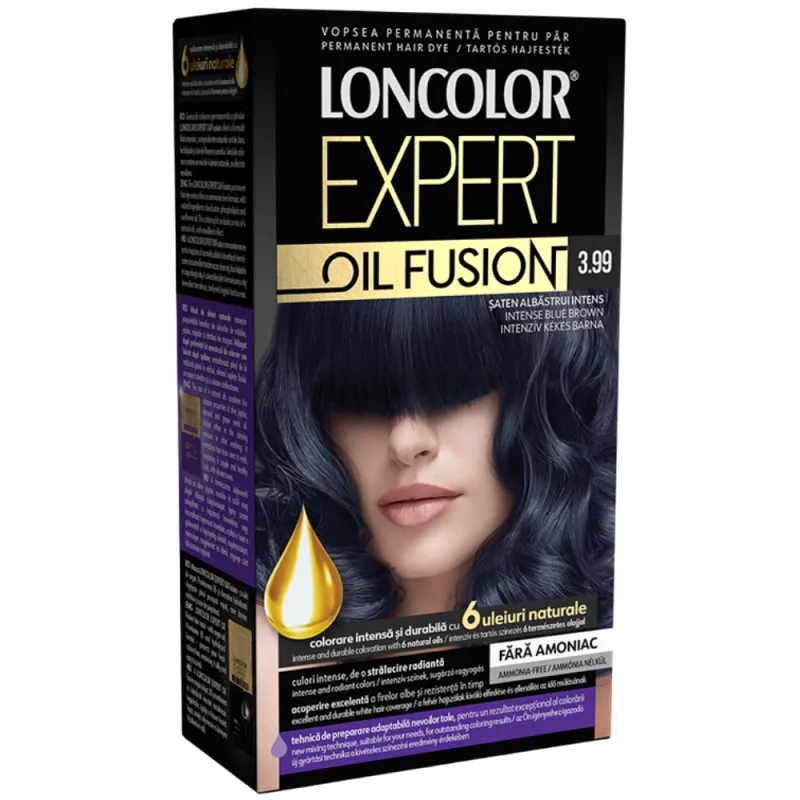 Vopsea de par permanenta Expert Oil Fusion Nr. 3.99, 115ml, Loncolor — preț și oferte