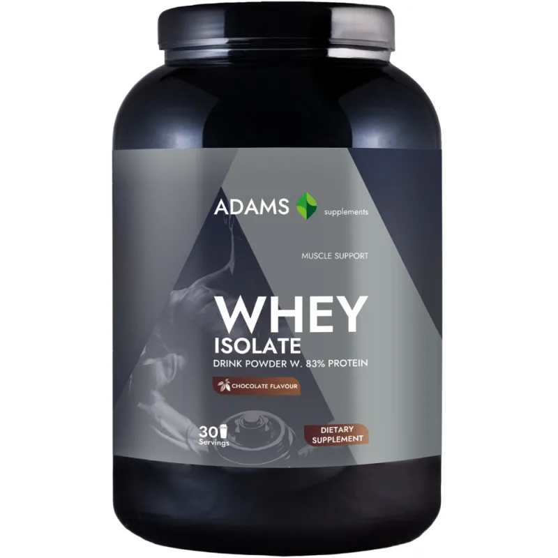 Pudra proteica cu aroma de ciocolata Whey Isolate Protein, 908g, Adams Vision — preț și oferte
