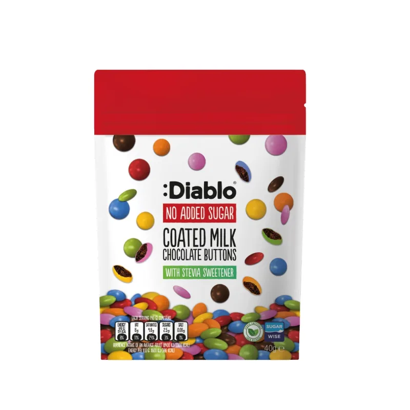 Arahide cu invelis de ciocolata cu lapte fara zahar, 40g, Diablo — preț și oferte