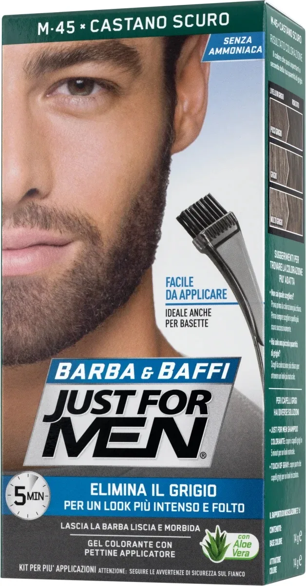 Vopsea pentru barba si mustata Castaniu Inchis M45, 28g, Just For Men — preț și oferte