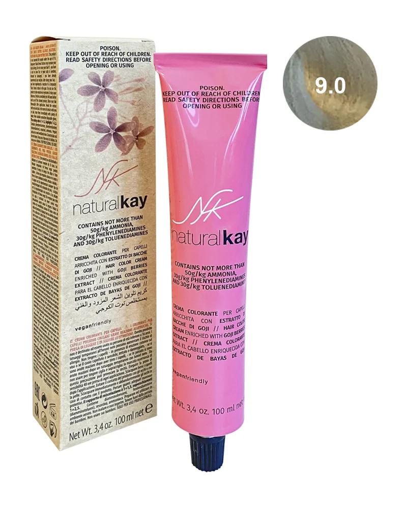 Vopsea vegana 9.0 Very Light Blonde, 100ml, Natural Kay — preț și oferte