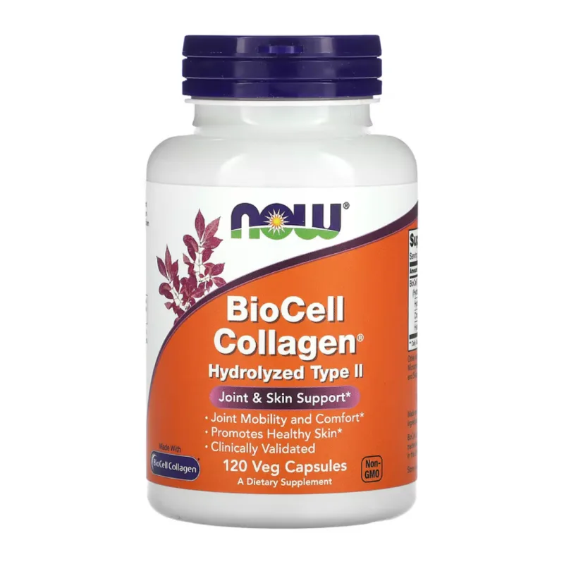 Colagen hidrolizat de tip 2 BioCell Collagen, 120 capsule, Now Foods — preț și oferte