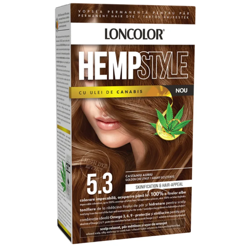 Vopsea de par permanenta Hempstyle Nr. 5.3, 110ml, Loncolor — preț și oferte