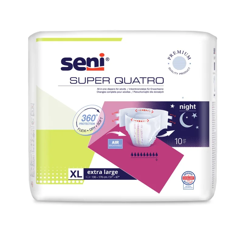 Scutece pentru adulti Super Quatro Extra Large, 10 bucati, Seni — preț și oferte