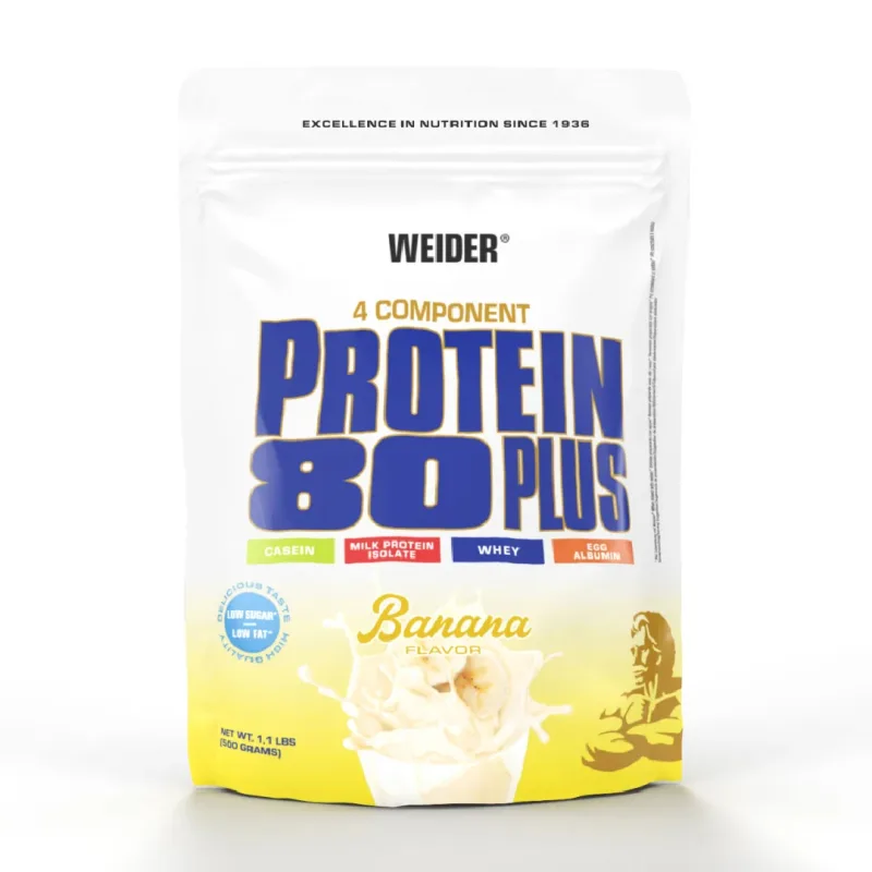 Pudra proteica cu aroma de Banane Protein 80+, 500g, Weider — preț și oferte