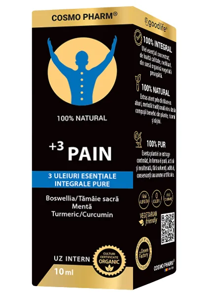 Mix de uleiuri esentiale integrale +3 Pain, 10ml, Cosmopharm — preț și oferte