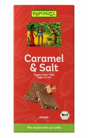 Baton Ecologic cu Cacao, Ovăz și Caramel Sărat, 100 g, Rapunzel