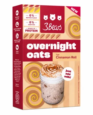 Porridge Overnight Oats cu Scorțișoară, 400 g, 3Bears
