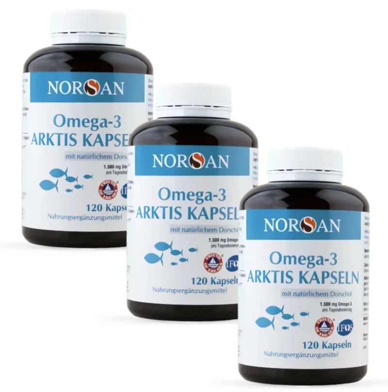Omega-3 Arktis, 120 Capsule, Pachet Promo 3 Cutii, Norsan — preț și oferte