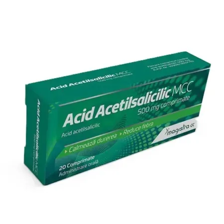 Acid Acetilsalicilic MCC 500mg, 20 comprimate, Magistra MAGISTRA C & C, ROMANIA — preț și oferte