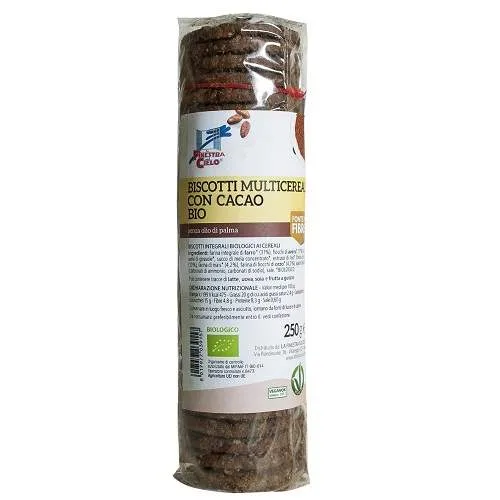 Biscuiti fara zahar cu multicereale si cacao Bio, 250g, La Finestra Sul Cielo — preț și oferte
