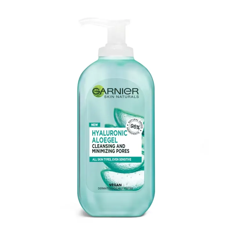 Gel pentru curatarea tenului cu aloe vera organica si acid hialuronic, 200ml, Garnier — preț și oferte