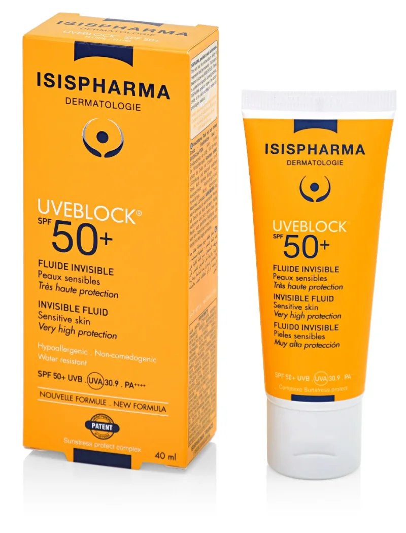 Fluid protectie solara SPF50+ UVEBLOCK, 40ml, Isis Pharma — preț și oferte