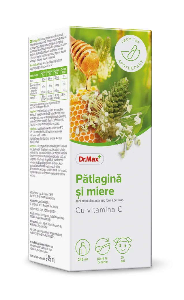 Dr. Max Sirop patlagina si miere, 245ml — preț și oferte