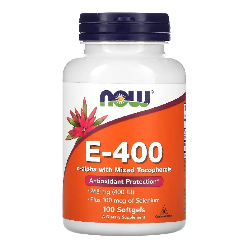 Vitamina E 400 D-Alpha, 100 gelule moi, Now Foods — preț și oferte