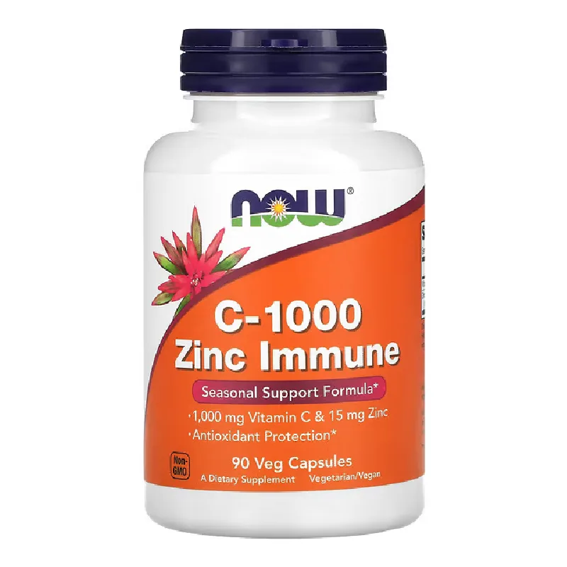 Vitamina C-1000 mg Cu Zinc Imune, 90 capsule vegetale, Now Foods — preț și oferte