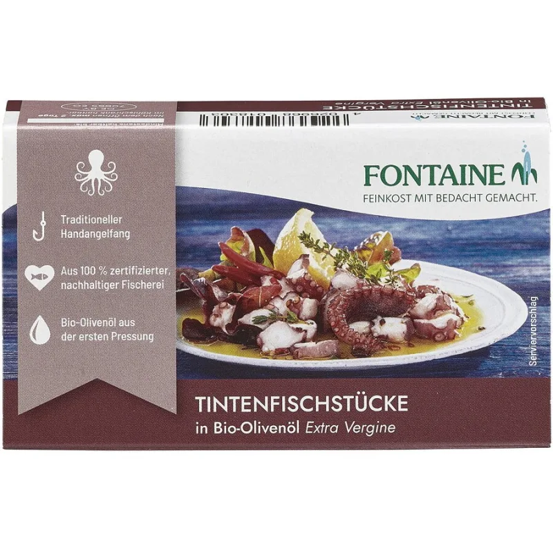 Bucati de Caracatita in Ulei de Masline Extravirgin 110g Fontaine — preț și oferte