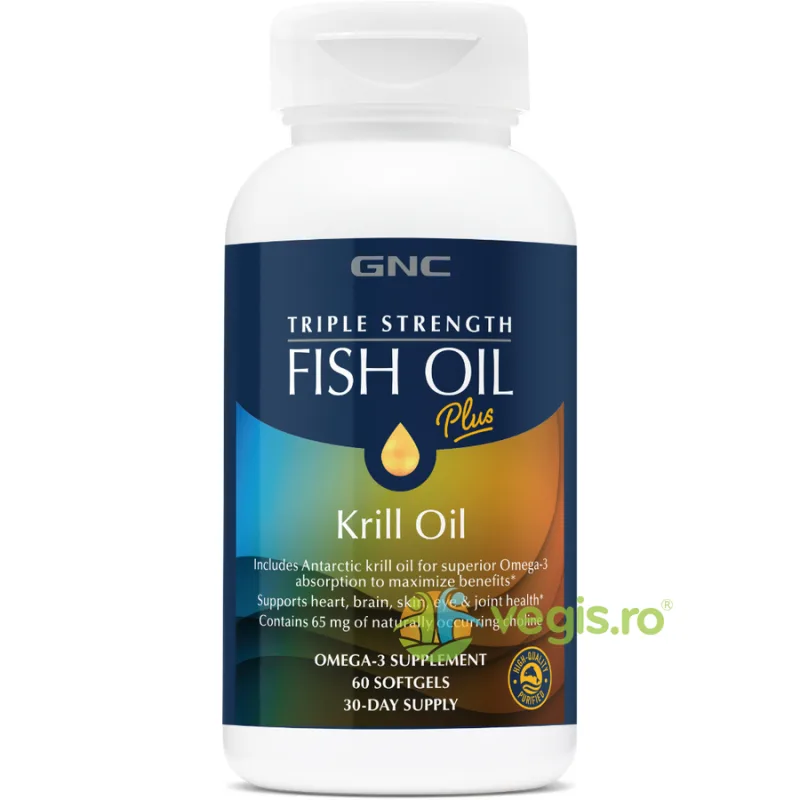 Ulei de Peste Plus Ulei de Krill 60cps GNC — preț și oferte