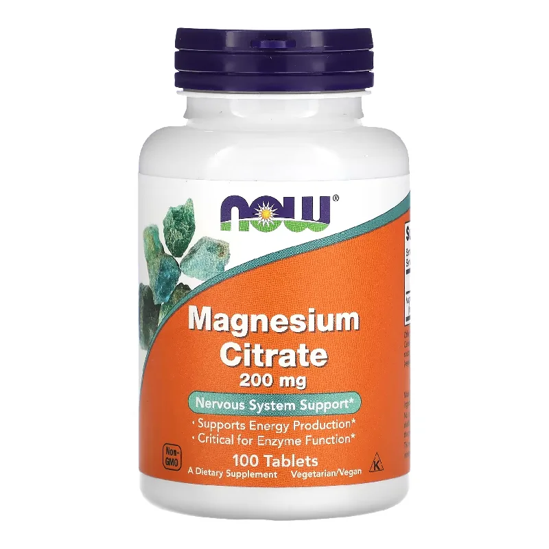 Magneziu Citrat, 200 mg, 100 tablete, Now Foods — preț și oferte