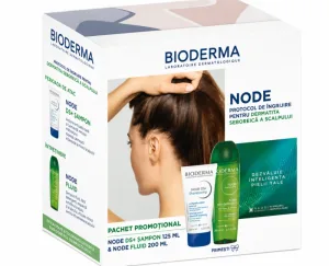 Pachet Node DS+ Șampon Antimătreață, 125 ml + Node Fluide Șampon Zilnic, 200 ml, BIODERMA