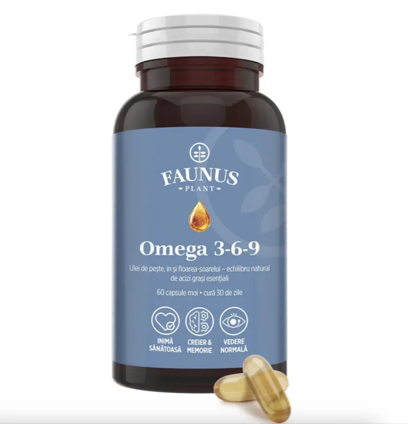 Omega 3-6-9, 60 Capsule Moi, Faunus Plant — preț și oferte