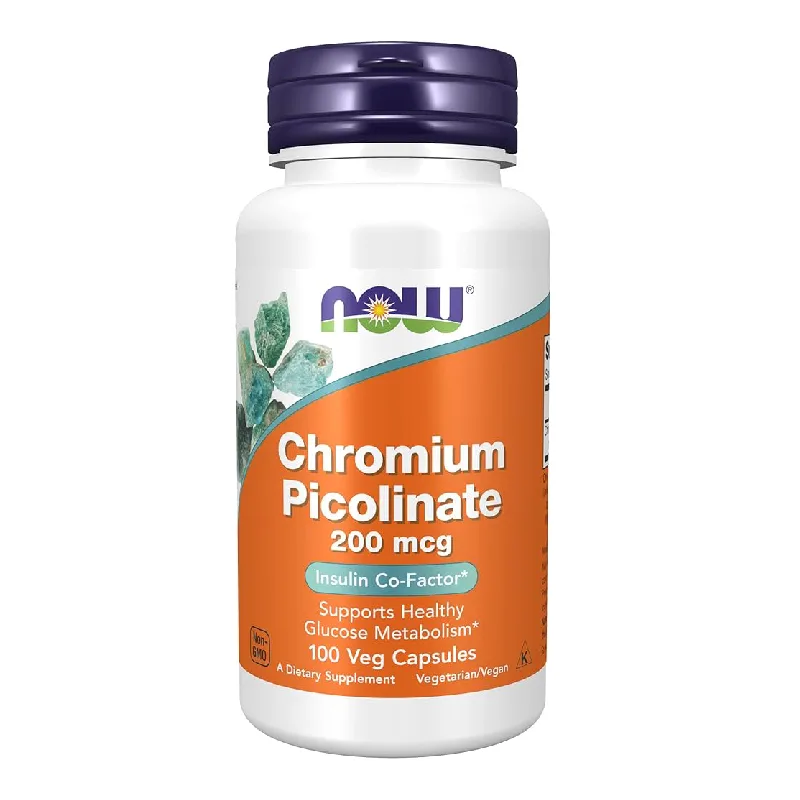 Crom Picolinat, 200 mcg, 100 capsule vegetale, Now Foods — preț și oferte