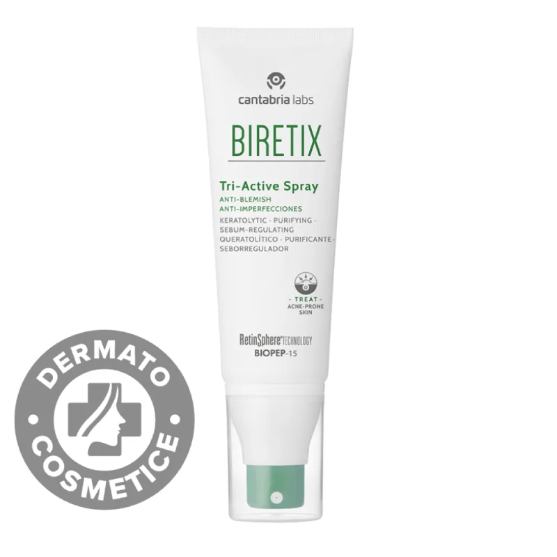 Spray anti-imperfectiuni pentru ten cu tendinta acneica Tri-Active Biretix, 100ml, Cantabria Labs — preț și oferte