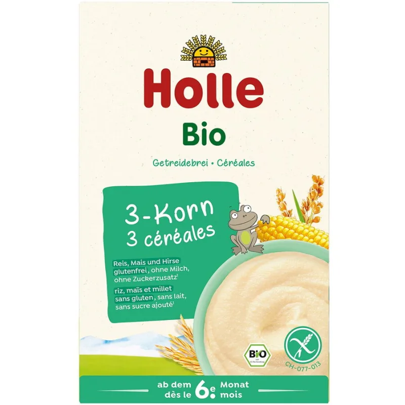 Terci din 3 Cereale pentru Copii +6 Luni fara Gluten Ecologic/Bio 250g HOLLE — preț și oferte