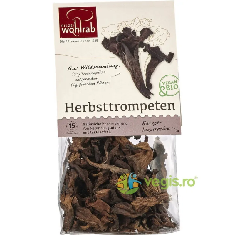 Ciuperci Trompete Negre Deshidratate Nativ fara Gluten Ecologice/Bio 20g WOHLRAB — preț și oferte