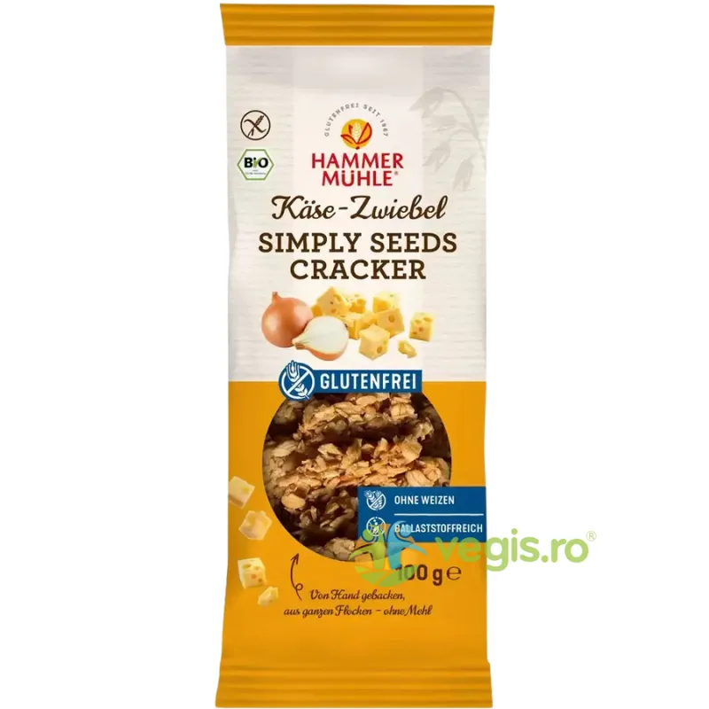 Crackers cu Branza si Ceapa fara Gluten Ecologici/Bio 100g HAMMER MUHLE — preț și oferte