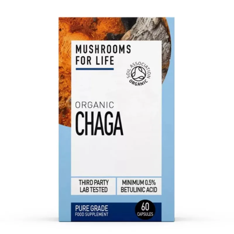 Organic Chaga 800 mg Pure Grade Extract, 60 capsule, Mushrooms4Life MUSHROOMSFORLIFE — preț și oferte