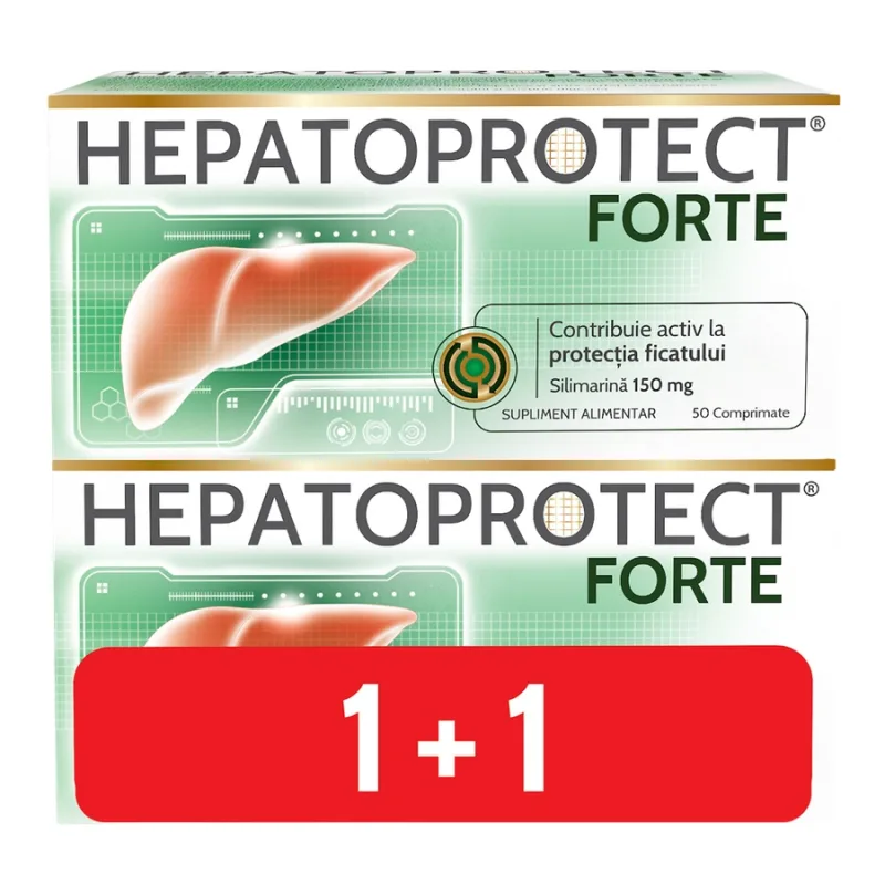 Pachet Hepatoprotect Forte, 2 x 50 comprimate, Biofarm — preț și oferte