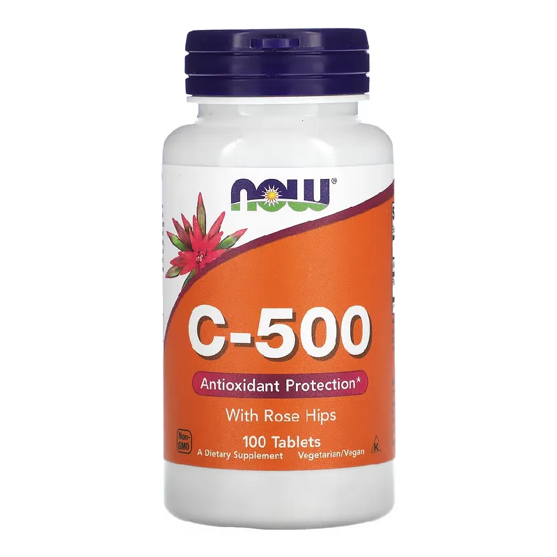 Vitamina C cu macese, 500 mg, 100 tablete, Now Foods — preț și oferte