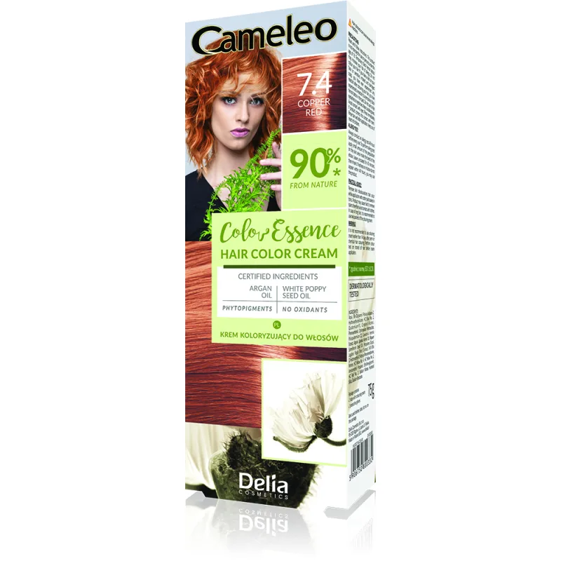 Vopsea de par Cameleo Color Essence 7.4 Copper Red, 75g, Delia Cosmetics — preț și oferte
