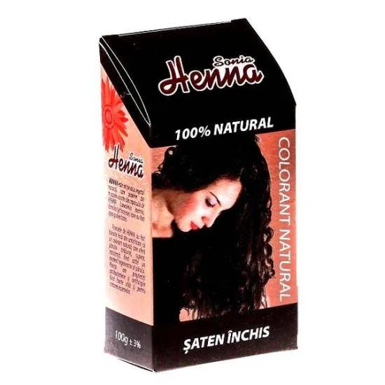 Colorant pentru par, saten inchis, 100g - Henna Sonia — preț și oferte