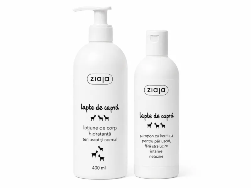 Pachet Avantajos Loțiune de Corp Hidratantă cu Lapte de Capră 400 ml + Șampon Reparator pentru Întărirea Firului de Păr Goat's Milk 400 ml, Ziaja — preț și oferte