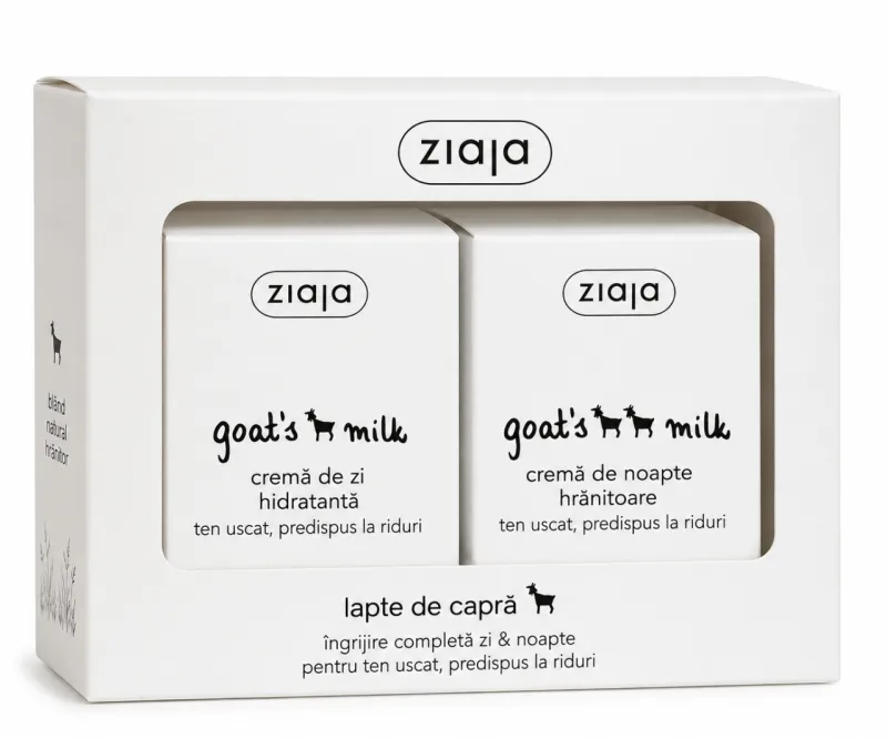 Pachet Avantajos Cremă Hidratantă de Zi cu Lapte de Capră 50 ml + Cremă Hidratantă de Noapte cu Lapte de Capră 50 ml, Ziaja — preț și oferte