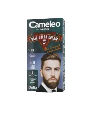 Vopsea de par pentru barbati Cameleo 5.0 Light Brown, 60ml, Delia Cosmetics