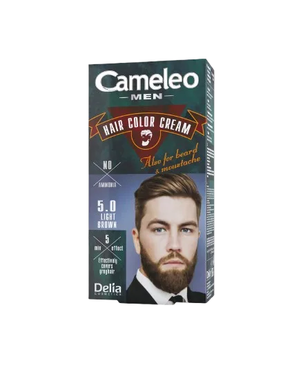 Vopsea de par pentru barbati Cameleo 5.0 Light Brown, 60ml, Delia Cosmetics — preț și oferte