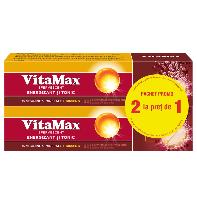 Pachet Vitamax 2 la pret de 1, 2 x 20 comprimate efervescente, Perrigo — preț și oferte