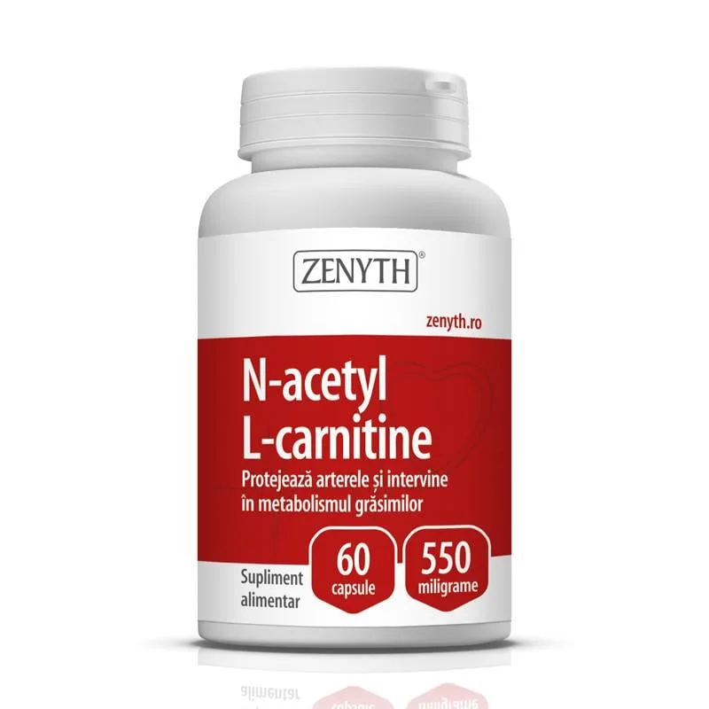 N-Acetyl L-Carnitine 550mg, 60capsule, imbunatatire performante fizice ZENYTH PHARMACEUTICALS SRL — preț și oferte
