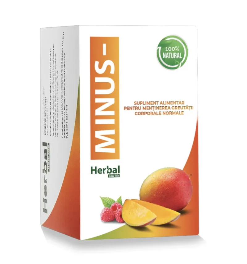 Supliment Alimentar pentru Controlul Greutății Minus-, 30 Comprimate, Herbal New Life — preț și oferte
