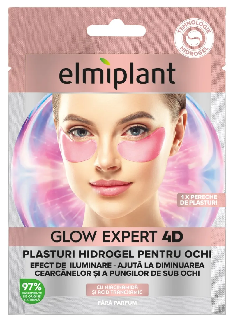 Plasturi de hidrogel pentru ochi Glow Expert 4D,1 bucata, Elmiplant — preț și oferte