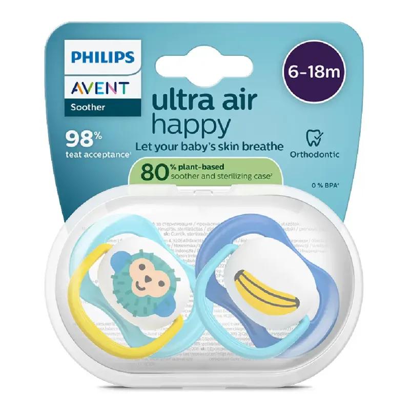 Suzete Ultra Air, 6-18 luni, SCF080/26, Maimutica, 2 bucati, Philips Avent — preț și oferte